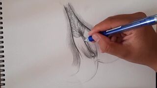 ROUGH PUSSY TREATMENT,A beautiful flower drawing female figure HD Porn, Hardcore,