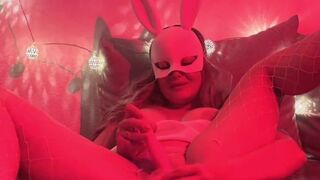 Hot busty milf Alexis Love masturbates with toys in red light