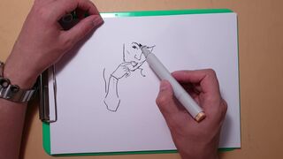 Drawing Technique , Female Figure , process erotic sketching - 3 image