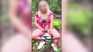 Enjoying our favorite sextoys in the forrest