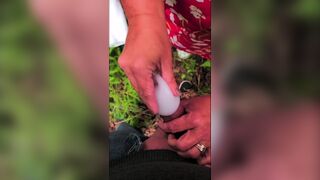 Enjoying our favorite sextoys in the forrest