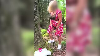 Enjoying our favorite sextoys in the forrest