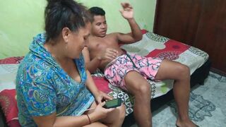 My stepmother gives me a delicious deep blowjob