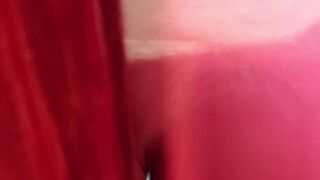 Thick redhead girl masturbates her tiny wet pussy while step mom is away