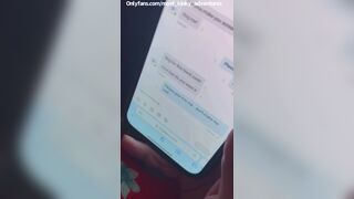 Sexting with my fans while playing with my huge natural tits and then he cums on my boobs! - 10 image