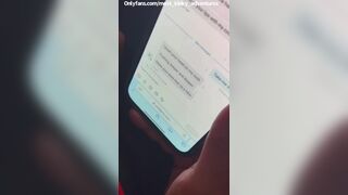 Sexting with my fans while playing with my huge natural tits and then he cums on my boobs!