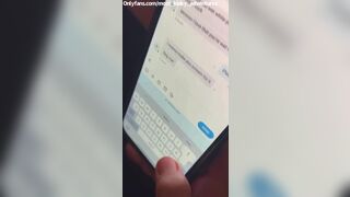 Sexting with my fans while playing with my huge natural tits and then he cums on my boobs!