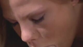 Sexy blonde girl gets drilled on the bed and jizz on her stomach