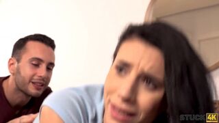 STUCK4K. Wonderful brunette from Romania is addicted to phones and sex