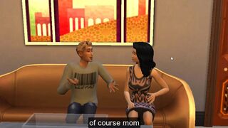 Asian stepmom is challenged by stepson to strip after losing video game match | then they fuck each other, being attracted to each other