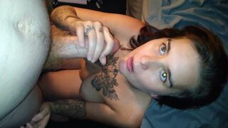 I love that big cock fucking my throat and pussy so he can cum all over me