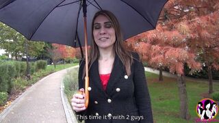 Hot ass french beuty Ludivine gets a hard DP from 2 guys