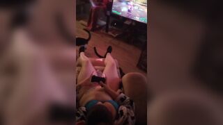 Caught gamer girl in panties and bra playing Fortnite - 5 image