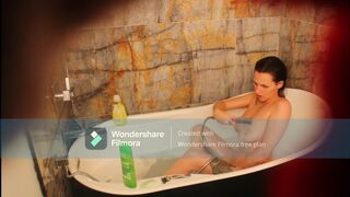 Amateur Tattooed Milf Fingers Tight Pussy In Bathtub and Squirts - Francesca Valentine