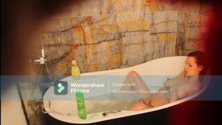 Amateur Tattooed Milf Fingers Tight Pussy In Bathtub and Squirts - Francesca Valentine