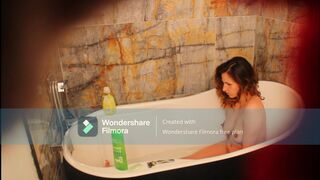 Amateur Tattooed Milf Fingers Tight Pussy In Bathtub and Squirts - Francesca Valentine