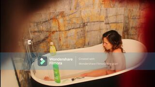 Amateur Tattooed Milf Fingers Tight Pussy In Bathtub and Squirts - Francesca Valentine