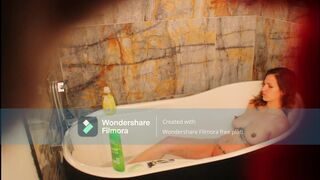 Amateur Tattooed Milf Fingers Tight Pussy In Bathtub and Squirts - Francesca Valentine