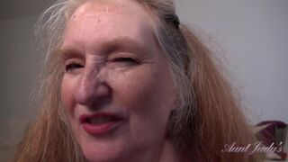 AuntJudys - Your Busty 61yo GILF Stepmom Maggie Jacks you Off & Sucks your Cock