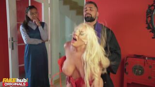 FAKEhub - Big Tits Big Ass blonde MILF with squirting pussy gets fucked with cock and strap-on - 9 image