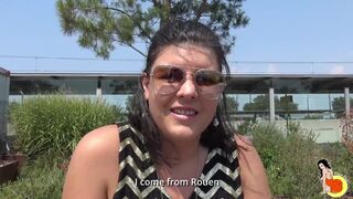 Big booty brunette having a hot fuck outdoor