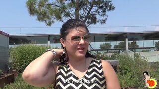 Big booty brunette having a hot fuck outdoor