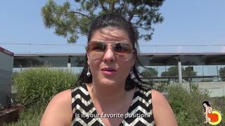 Big booty brunette having a hot fuck outdoor