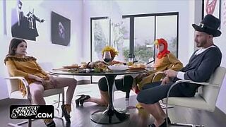 Family Dinner Went Over a Naughty Familiar Orgy