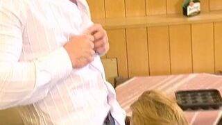 He makes his busty stepmom squirt and fucks her in the ass