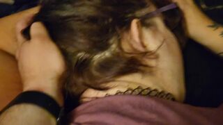 I get bent over, spanked, and stuffed...Then I leave a mess after he fills me deep.