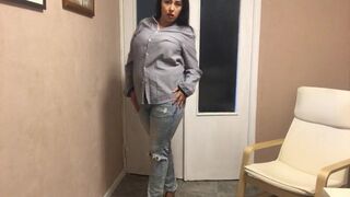 Sexy strip and hot masturbations from hot curvy latina milf houswife