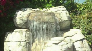 Romantic couple make out passionately by the poolside