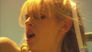 Attractive inexperienced blonde with small tits fucked by cowboys big hard dick