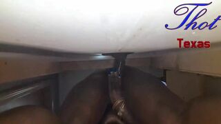 Thot in Texas - Big Butt and tits Ebony Fucks Giant BBC at the Gloryhole
