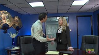 Beautiful blonde milf with big tits lets her boss fuck her in the office