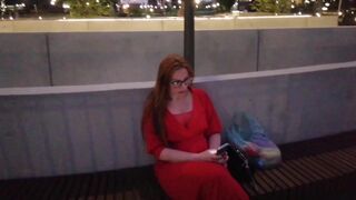 BIG TITS MILF IN A RED DRESS MEETS A STRANGER AND BLOWS HIM IN AN ELEVATOR