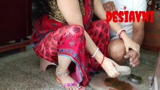 desi avni bangali mother working in kitchen while he want to suck her boobs - 15 image