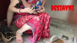desi avni bangali mother working in kitchen while he want to suck her boobs