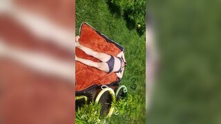 Tarablee Hotz- Naked and Unafraid Part 6- Oil up my tits &suck my toes as I tan by the pot plants