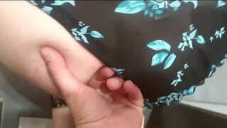 STEPMOM stuck in washing machine, fucked with beer bottle, fingered, fucked and finished in mouth.