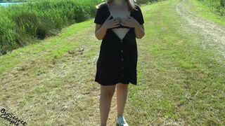 real hot mom, amateur milf is flashing naked on the trail - 2 image