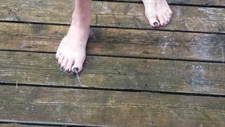 Tarablee Hotz- cooling off in the rain on a hot day. My wet t-shirt barely conceals my big tits. - 5 image