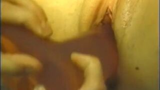 Horny slut loves fucking her tight pussy with a dildo