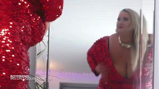 British SSBBW curves Mom starts her own horny masturbation party