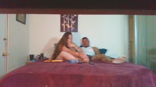 Sexy busty milf smoking while guy slides his hands up her skirt and plays with her pussy