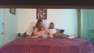 Sexy busty milf smoking while guy slides his hands up her skirt and plays with her pussy