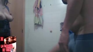 He fucks his stepmother before taking a shower