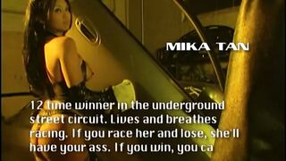 Asian bombshell in heels gets fucked by a dude in a garage