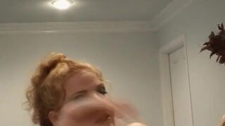 Two hungry girls share one hard cock and get jizzed