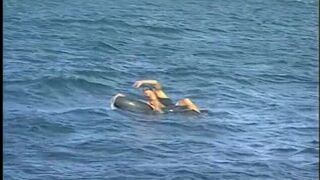 Sexy lifeguard gets her pussy licked and fucked outdoors